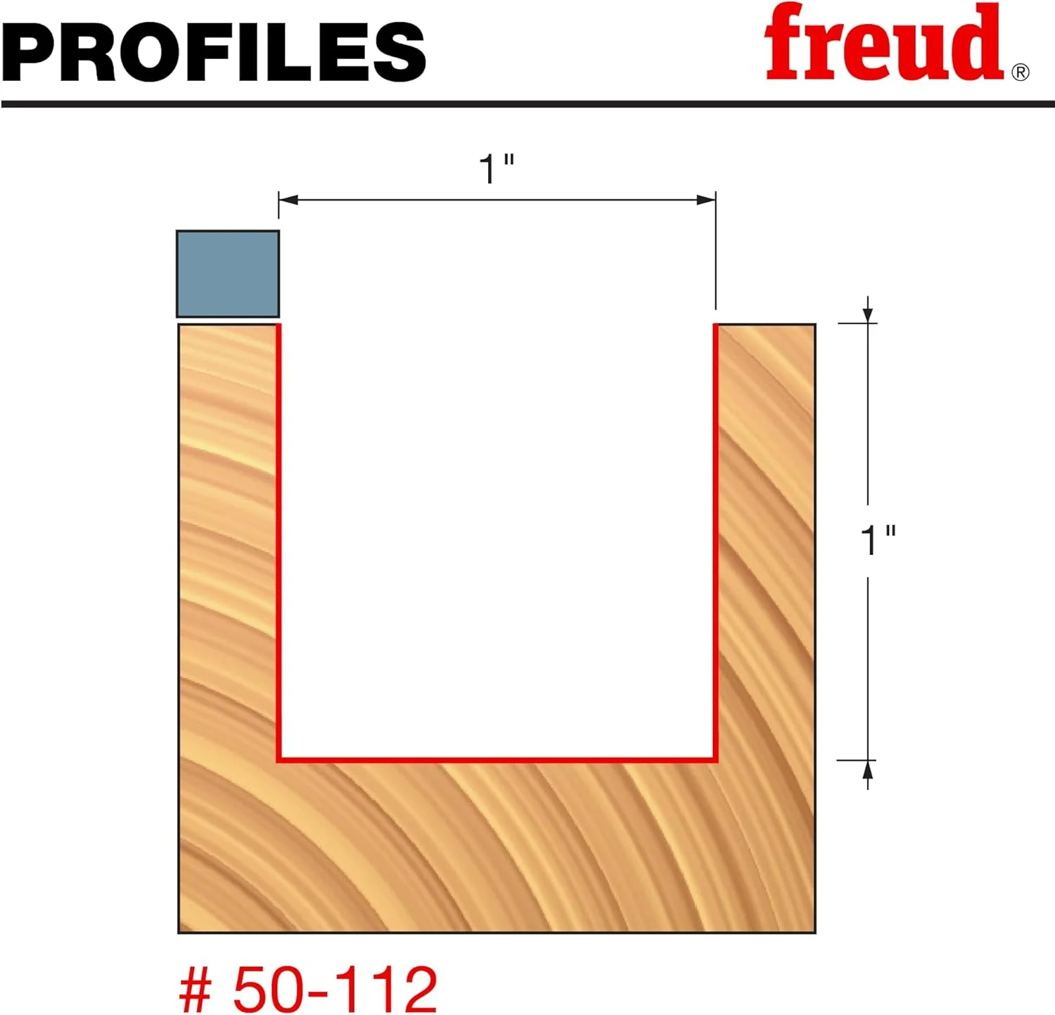 Freud 50-112 1" Diameter Top Bearing Flush Trim Bit with 1/2" Shank - Image 2