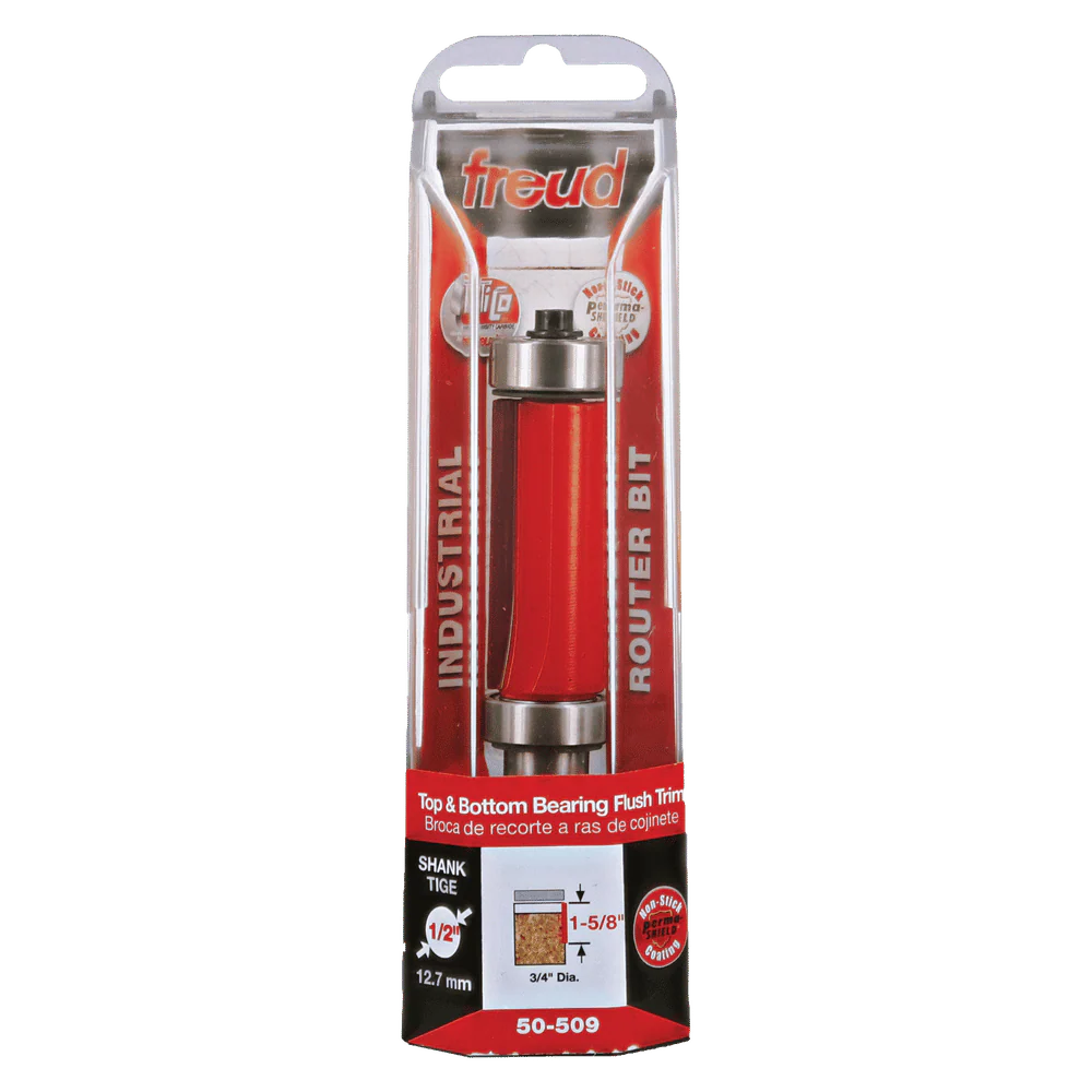 Freud 50-509 3/4" Diameter Top & Bottom Bearing Flush Trim Bit with 1/2" Shank - Image 3