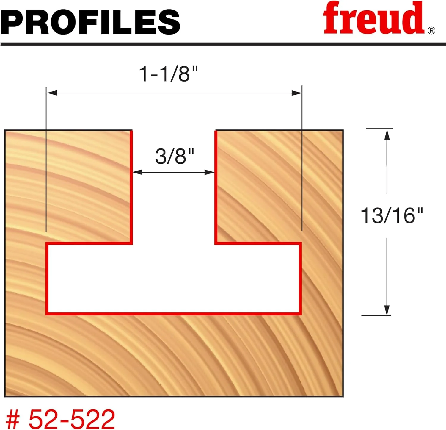 Freud 52-522 1-1/8" Diameter T-Slotting Cutter Bit with 1/2" Shank - Image 2