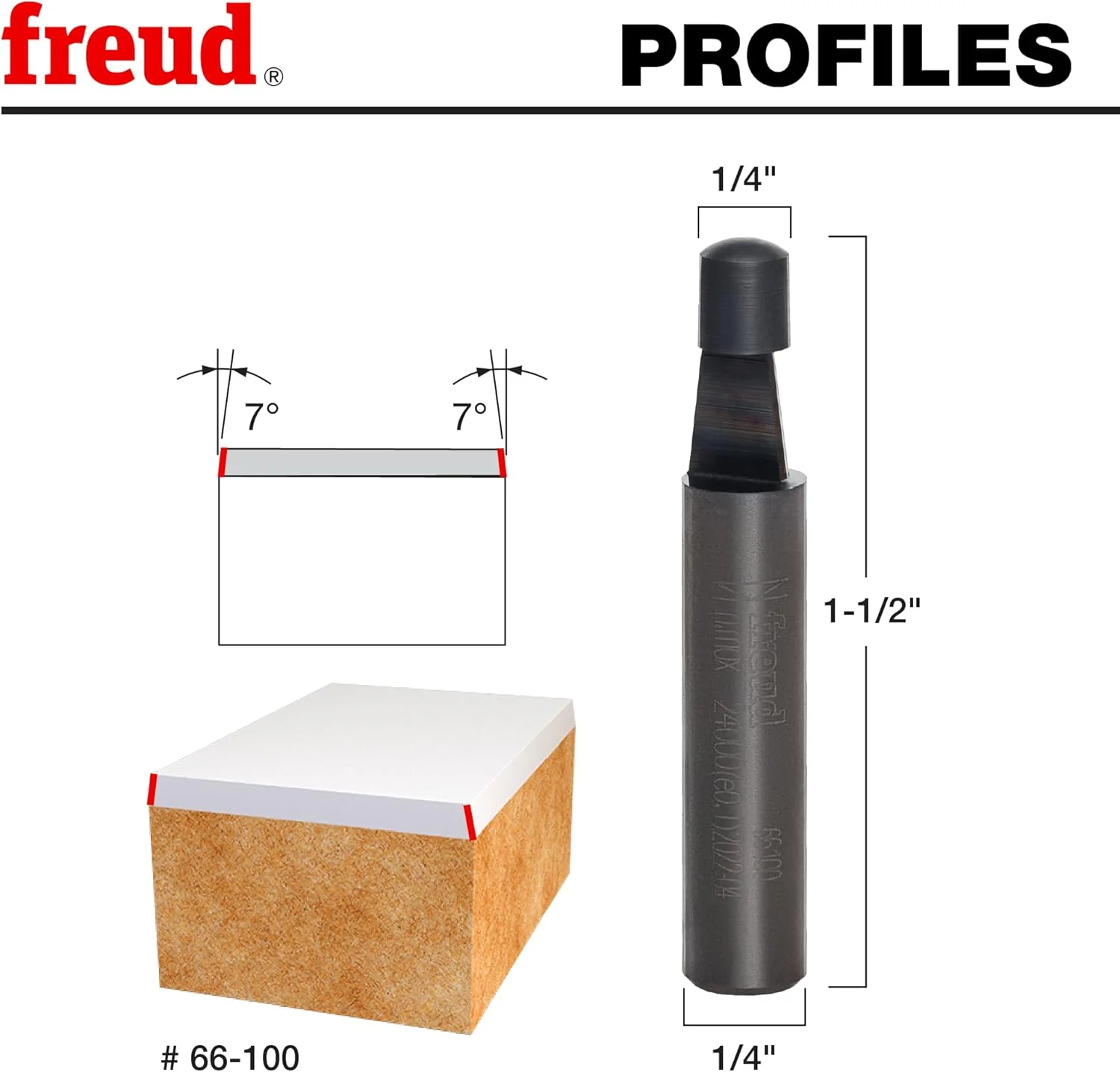 Freud 66-100 1/4" Diameter Bevel Trim Bit - Image 2