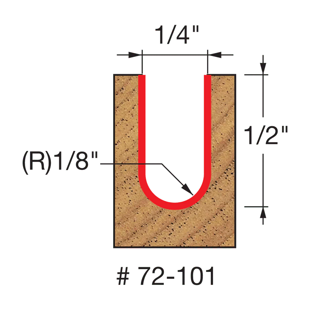 Freud 72-101 1/4" x 1/2" Up Cut Spiral Ball Nose with 1/4" Shank - Image 2