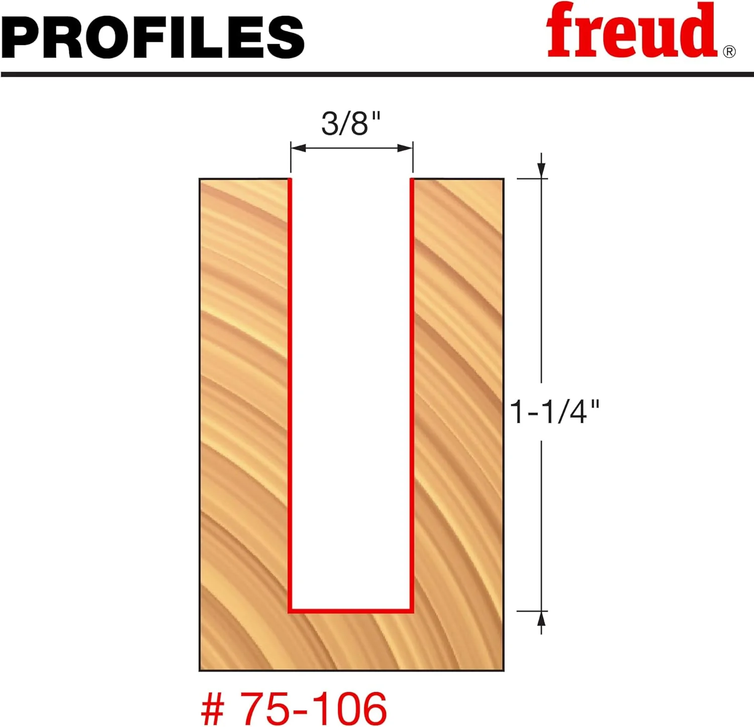 Freud 75-106 3/8" Up Spiral Router Bit with Tico Hi-Density Carbide for Maximum Performance - Ideal for Cutting Parts & Grooves, 3/8" Diameter, 1/2" Shank, 1-1/4" Carbide Height, 24,000 RPM - Image 2