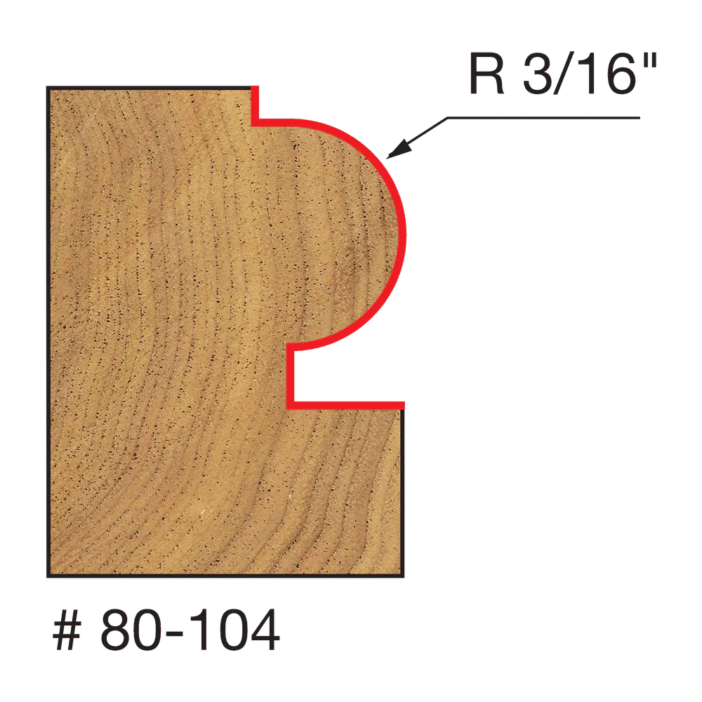 Freud 80-104 3/16" Radius Traditional Beading Bit with 1/4" Shank - Image 2