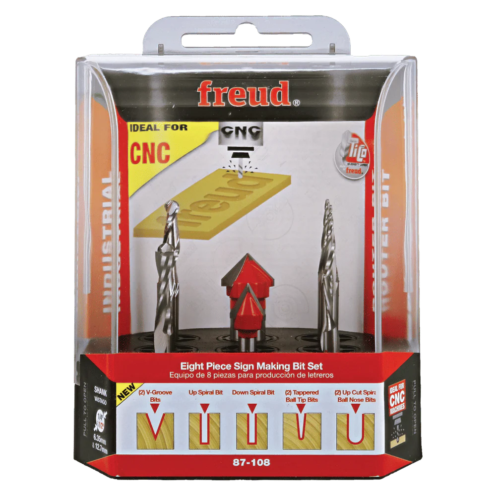 Freud 87-108 8 Piece CNC Router Bit Signmaking Set - Image 3