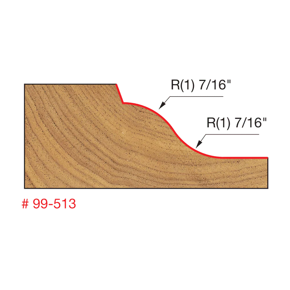 Freud 99-513 2-3/4" Diameter Quadra-Cut Raised Panel Bit with 1/2" Shank - Image 2