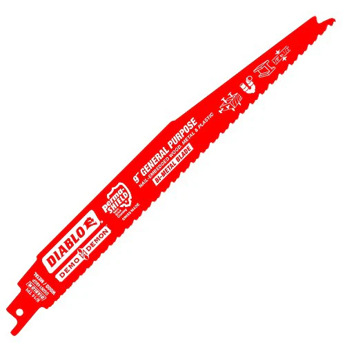 Diablo DS0914BGP5 9" Bi-Metal Recip Blade for Nail-Embedded Wood, Metal, and Plastic, 8/14 TPI (Pack of 5) - Image 2