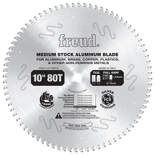 Freud LU77M008 8-Inch 64 Tooth Thin Kerf Non-Ferrous Metal Cutting Saw Blade with 5/8-Inch Arbor