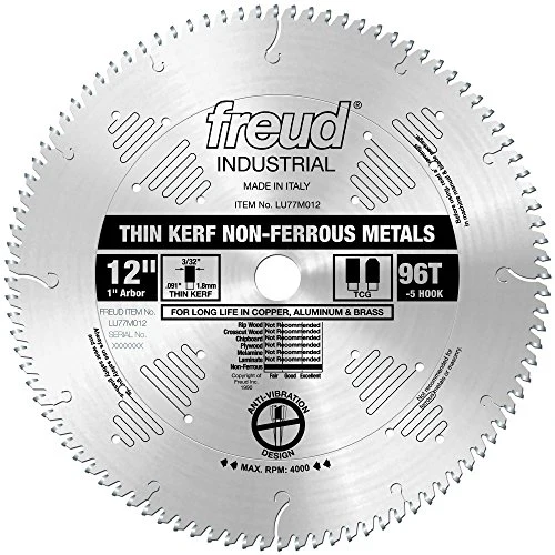 Freud LU77M008 8-Inch 64 Tooth Thin Kerf Non-Ferrous Metal Cutting Saw Blade with 5/8-Inch Arbor - Image 2