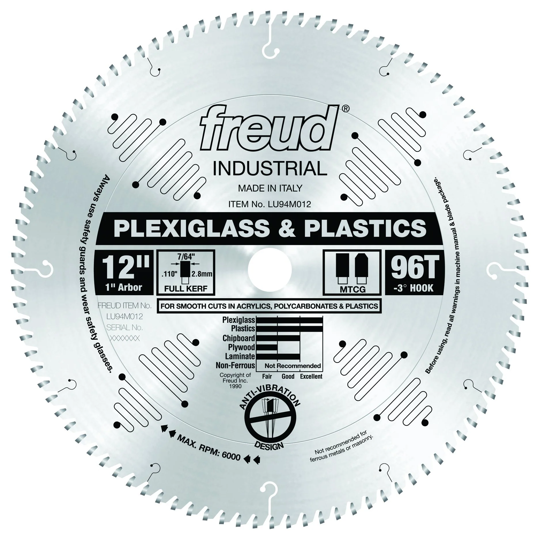 Freud Cutting Saw Blade for Plexiglass, Plastic, Laminate - Image 3