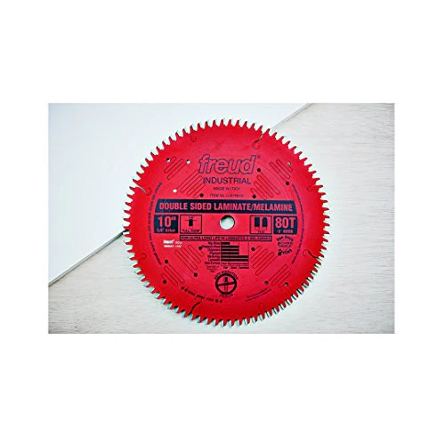 Freud LU97M010 10-Inch 80 Tooth TCG Double Sided Laminate and Melamine Cutting Saw Blade with 5/8-Inch Arbor - Image 9