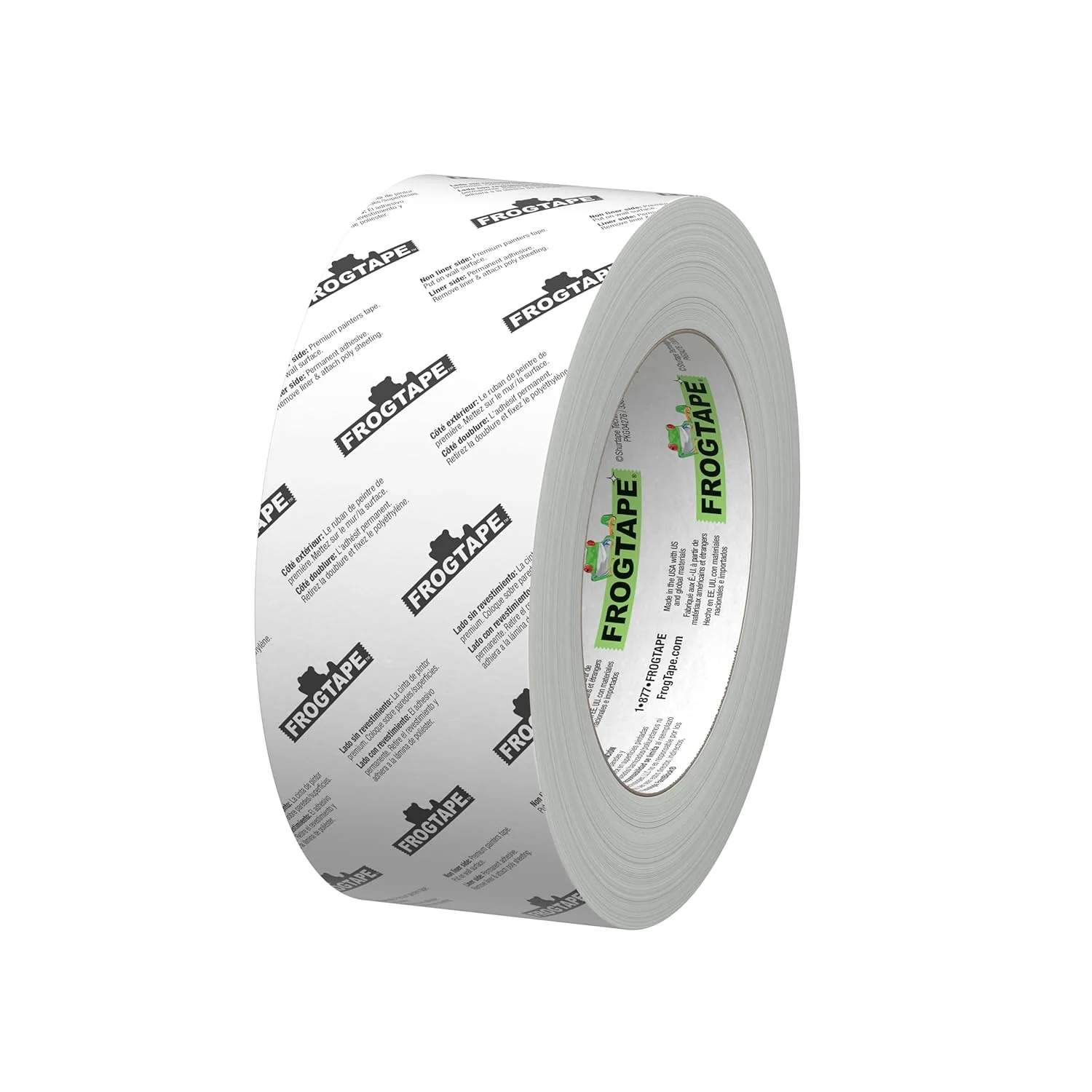 FrogTape DS 154 Premium Grade, Double-Sided Poly-Hanging Containment Tape, Sticks to Plastic Sheets, for Remodeling and Remediation, 48mm x 25yds, Natural, 1 Roll (105777) - Image 5