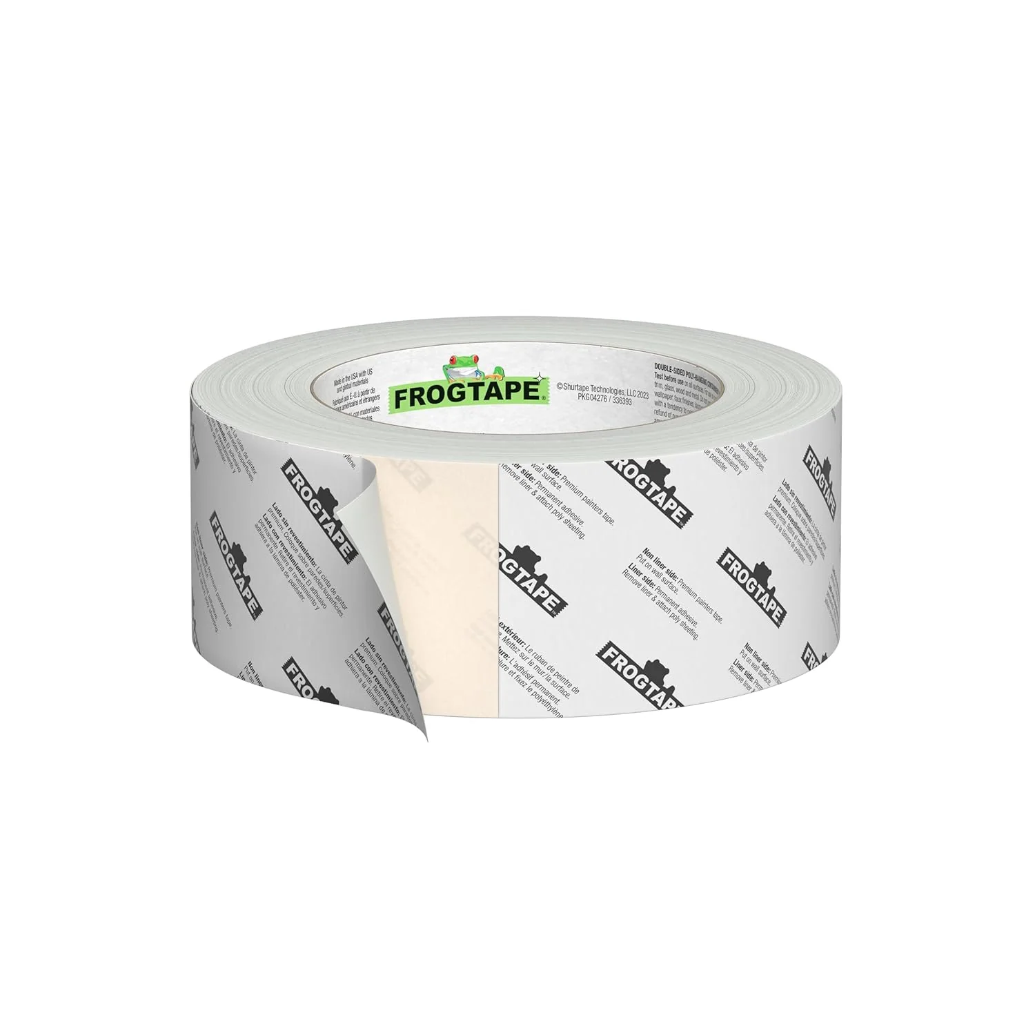 FrogTape DS 154 Premium Grade, Double-Sided Poly-Hanging Containment Tape, Sticks to Plastic Sheets, for Remodeling and Remediation, 48mm x 25yds, Natural, 1 Roll (105777) - Image 7