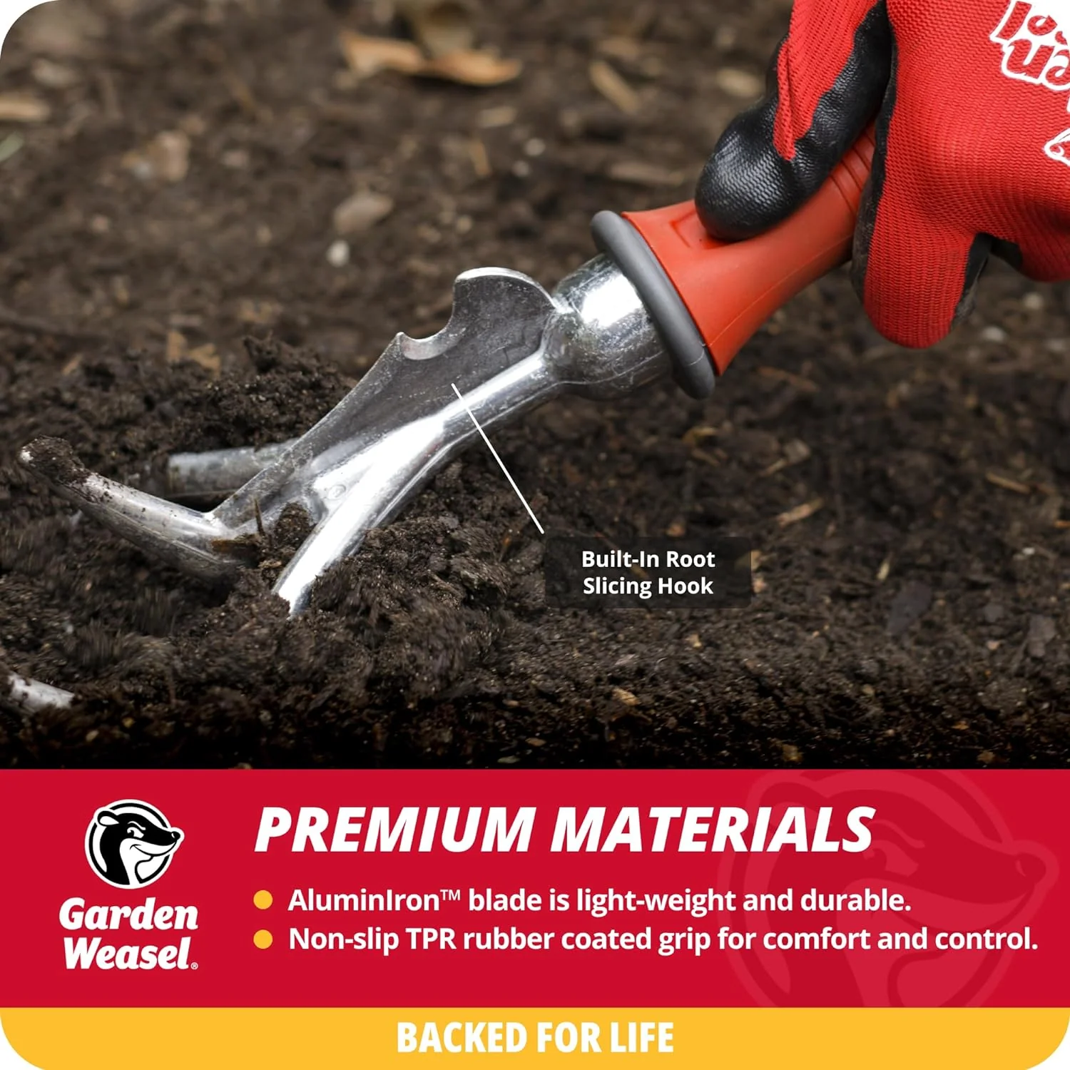 Garden Weasel Double-Sided Garden Cultivator/Tiller | Cultivate, Till, Break Up Soil | Planting and Gardening Hand Digging Tool, Heavy Duty Cultivator, Hand Tool Weeder - Image 3