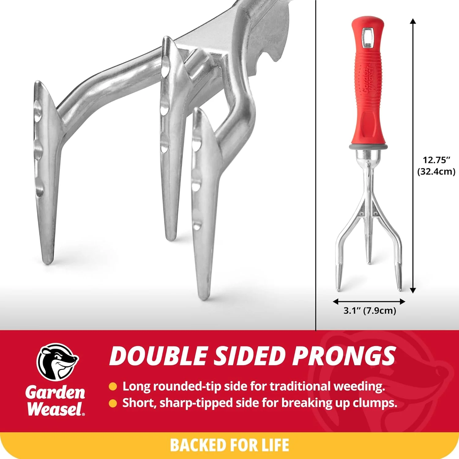 Garden Weasel Double-Sided Garden Cultivator/Tiller | Cultivate, Till, Break Up Soil | Planting and Gardening Hand Digging Tool, Heavy Duty Cultivator, Hand Tool Weeder - Image 4