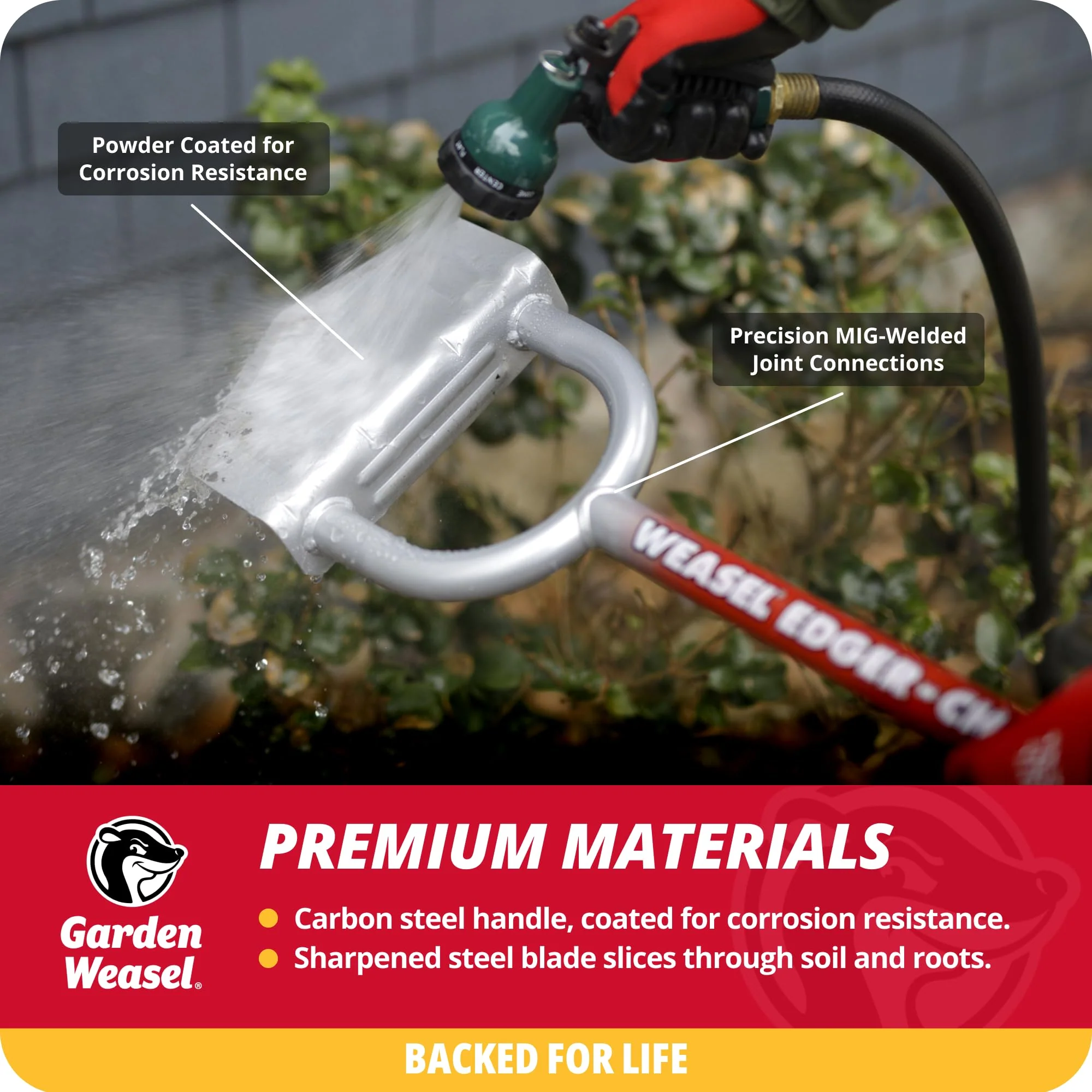 Garden Weasel Edger-Chopper - Long Handle | Garden Beds, Patios, Trenches, Sidewalks, Driveways, and More | Lawn and Landscaping Tool, T Grip, Sod Cutter - Image 6