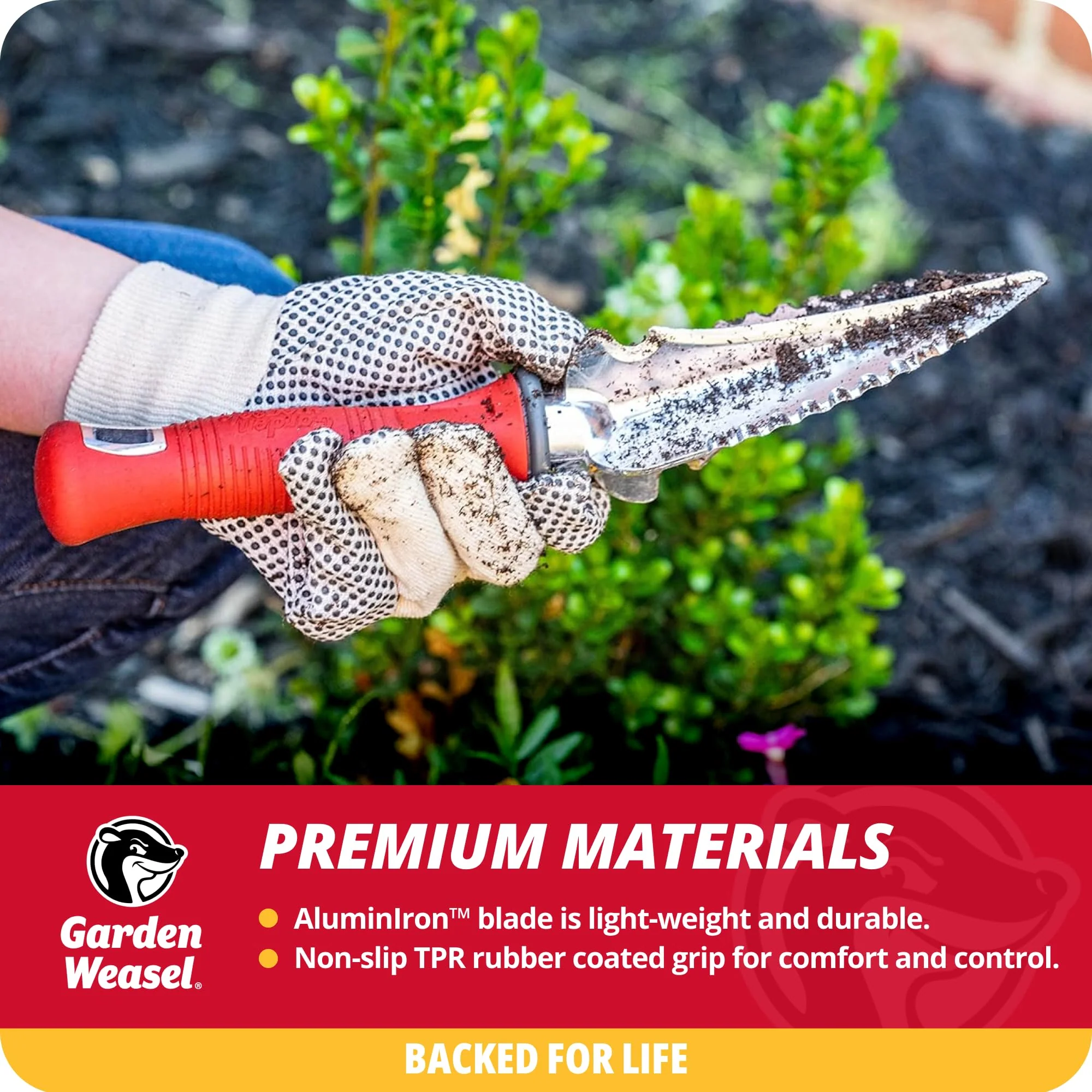 Garden Weasel Multi-Use Transplanter | Dig, Cultivate, Plant, Weed | Planting and Gardening Hand Digging Tool, Heavy Duty Trowel, Mini Gardening Shovel - Image 4