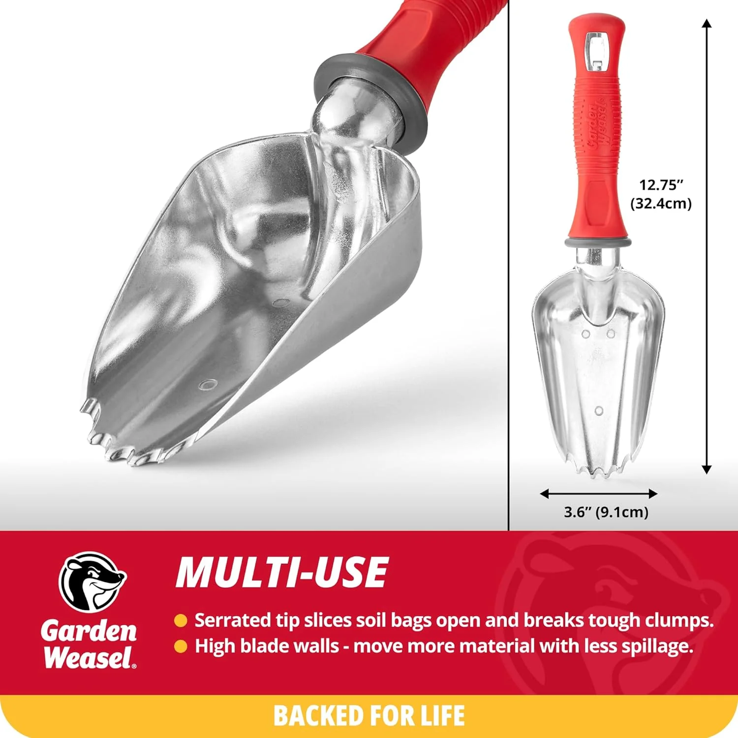 Garden Weasel Potting Scoop - Oversized | Dig and Transport | Planting and Gardening Hand Digging Tools, Heavy Duty Soil Scoop, Mini Gardening Shovel - Image 5