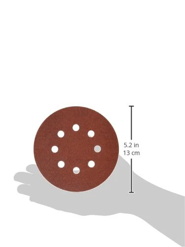 Gator 5" Random Orbit Hook & Loop Red Resin Aluminum Oxide Sanding Discs, 8-Hole, 120 Grit, 50 Pack - Image 10