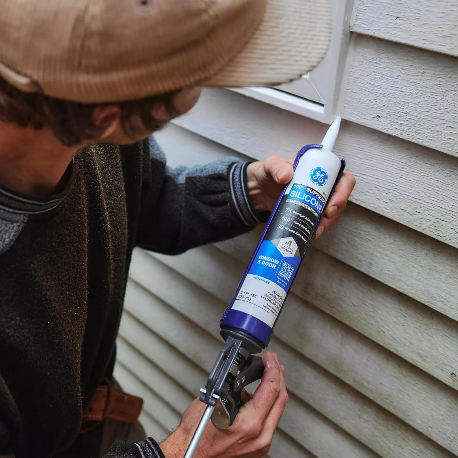 GE All Purpose Silicone Caulk, Clear, 10 fl oz Cartridge, 100% Waterproof Silicone Sealant, Stronger Adhesion, Freeze & Sun Proof (Pack of 12) - Image 7