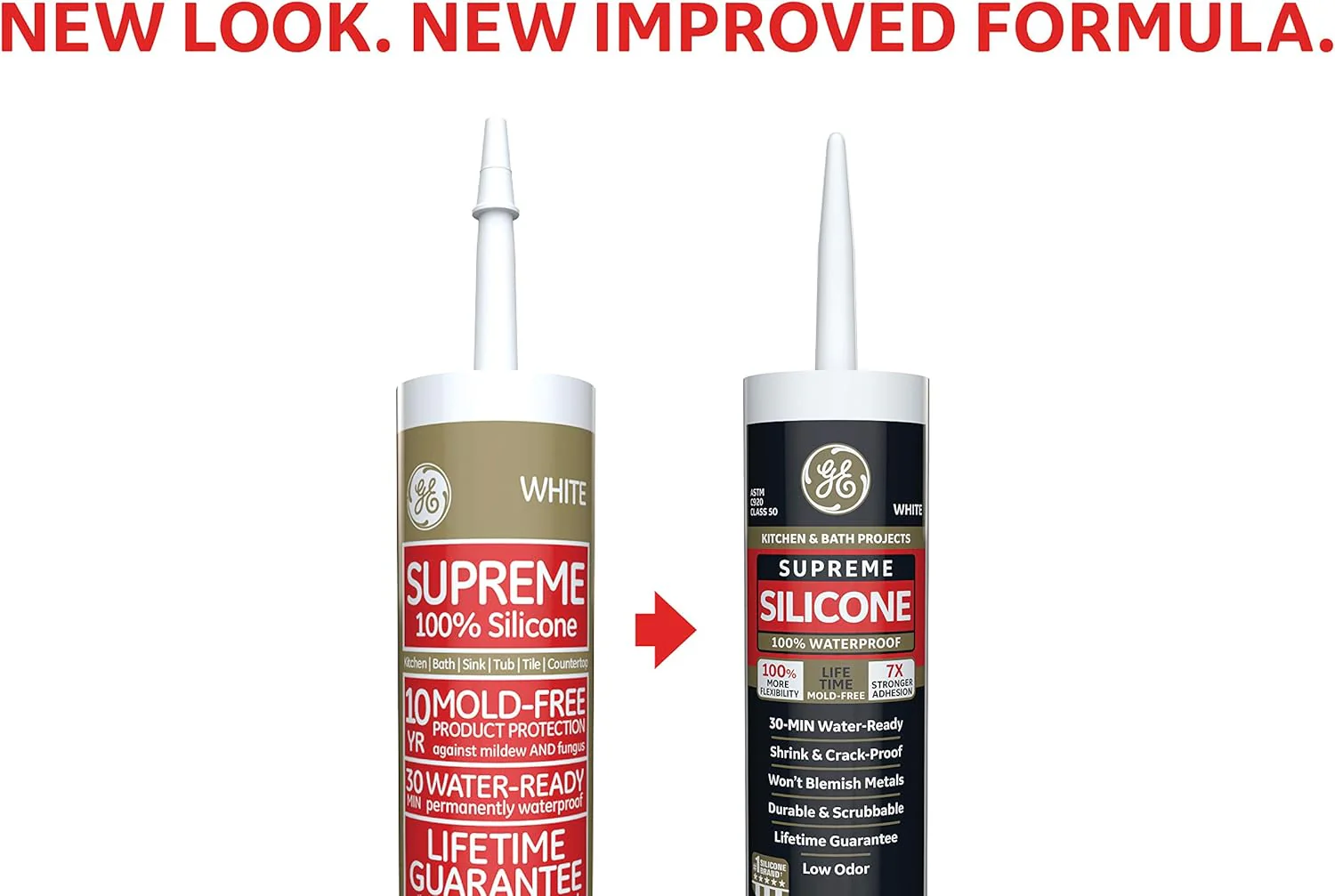 GE Sealants & Adhesives Supreme Silicone Kitchen & Bath Sealant, 10.1oz, Almond - Image 3