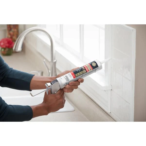 GE Supreme Paintable Silicone Caulk for Kitchen & Bathroom, White, 9.5 fl oz Cartridge, 100% Waterproof Silicone Sealant, 7X Stronger Adhesion, Shrink & Crack Proof (Pack of 12) - Image 5