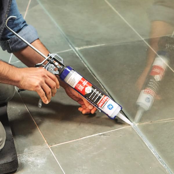 GE Supreme Silicone Caulk for Kitchen & Bathroom, Clear, 10 fl oz Cartridge, 100% Waterproof Silicone Sealant, 7X Stronger Adhesion, Shrink & Crack Proof (Pack of 1) - Image 7