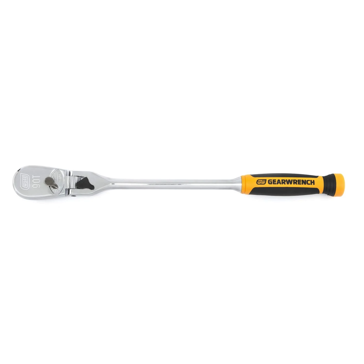 GEARWRENCH 1/2" Drive 90 Tooth Dual Material Locking Flex Head Teardrop Ratchet 17" - 81371T