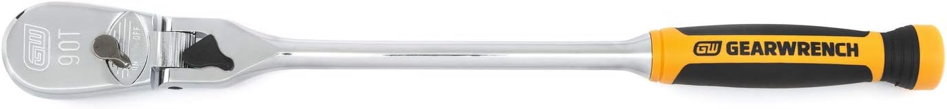 GEARWRENCH 1/2" Drive 90 Tooth Dual Material Locking Flex Head Teardrop Ratchet 17" - 81371T - Image 2