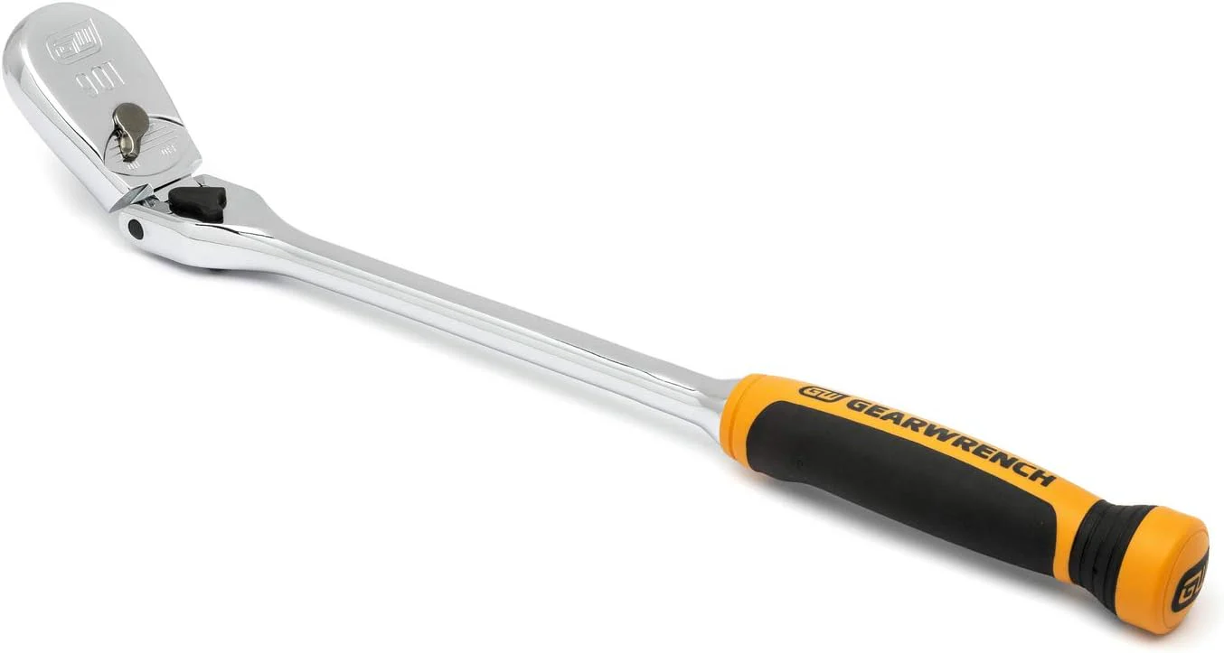 GEARWRENCH 1/2" Drive 90 Tooth Dual Material Locking Flex Head Teardrop Ratchet 17" - 81371T - Image 3