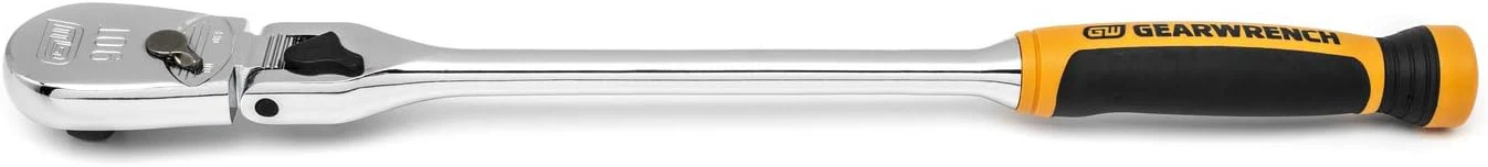GEARWRENCH 1/2" Drive 90 Tooth Dual Material Locking Flex Head Teardrop Ratchet 17" - 81371T - Image 5