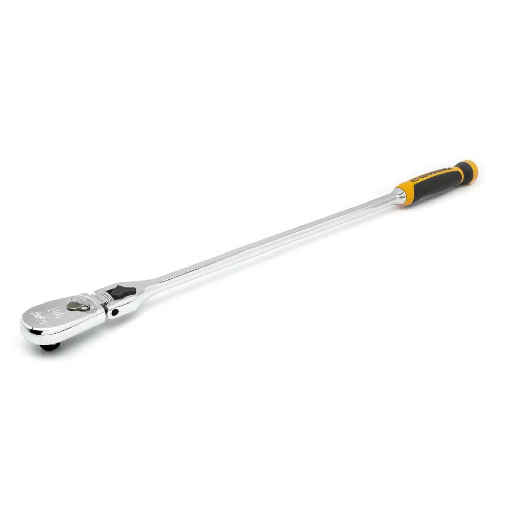 GEARWRENCH 1/2" Drive 90 Tooth Dual Material Locking Flex Head Teardrop Ratchet 24" - 81372T, Multi, One Size - Image 3