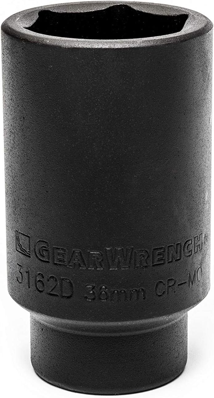 GEARWRENCH (3162D) 1/2" Drive Deep Axle Nut Socket GM 36mm, 6 Point, Black - Image 2