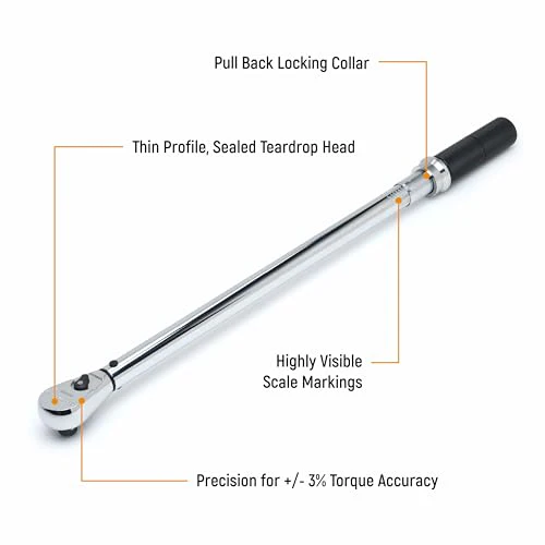 GEARWRENCH 1/2" Drive Micrometer Torque Wrench 30-250 ft/lbs. - 85066 - Image 4