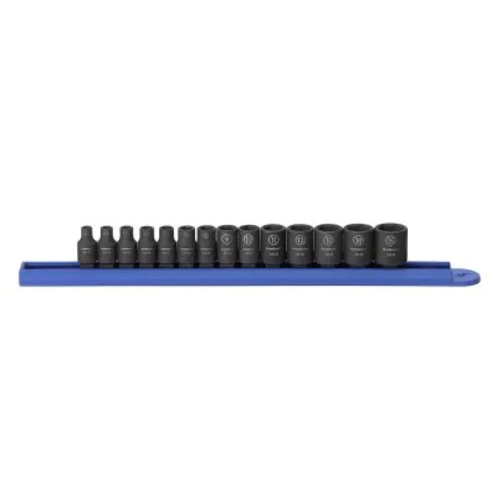 GEARWRENCH 1/4" Drive Standard Impact Metric Socket Set 14 Piece, 6 Point - 84907