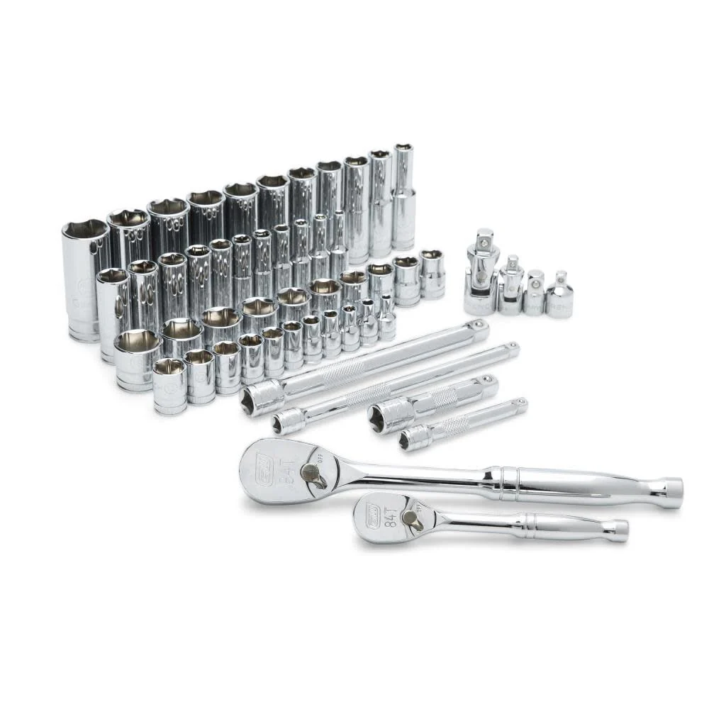 GEARWRENCH 53 Piece 1/4", 3/8" Metric 6 Point SAE Standard & Deep Mechanics Tool Set - 89091