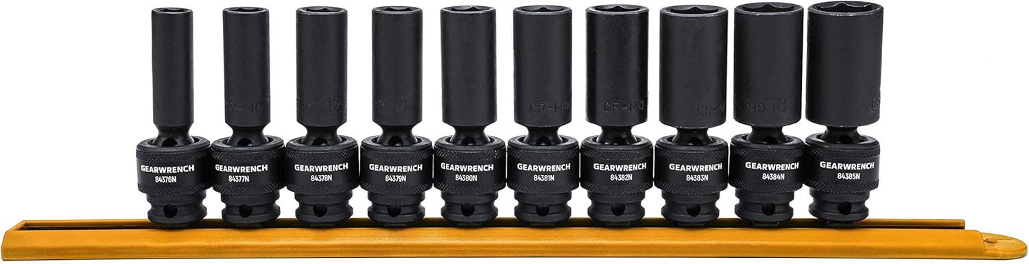 GEARWRENCH (84924N) 10 Pc. 3/8 Inch Drive 6 Pt. Deep Universal Impact Socket Set, Metric - Image 2