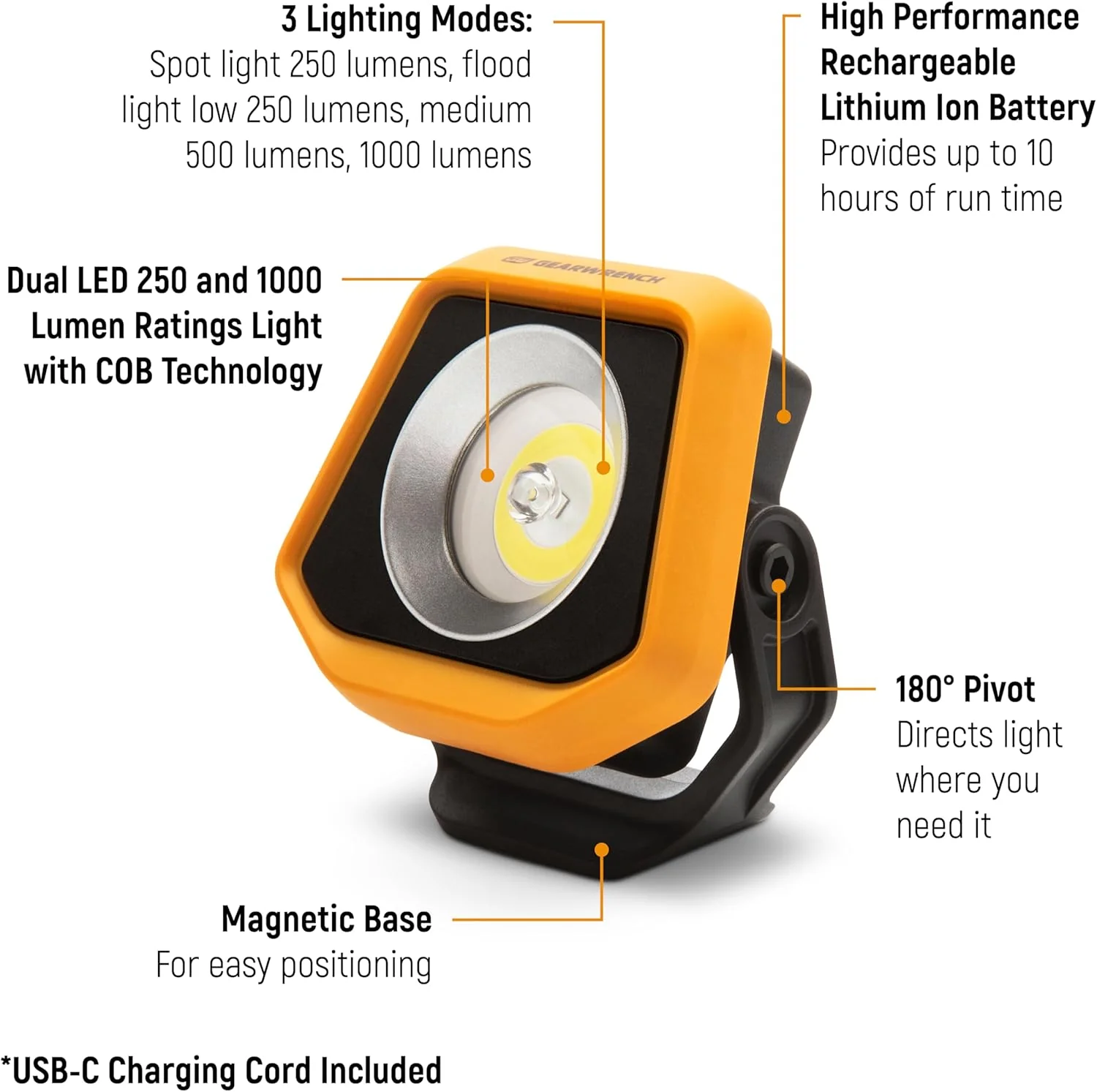 GEARWRENCH 1000 Lumens Rechargeable Shop Light | GWSL1000 - Image 7