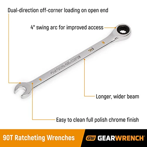 GEARWRENCH 10mm 4 Degree Swing Arch 12 Point Ratcheting Combination Wrench - 86910 - Image 2