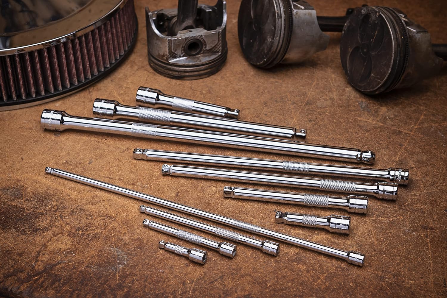 GEARWRENCH 81320A-07 11 Piece 1/4", 3/8", 1/2" Drive Wobble Extension Set - Image 4