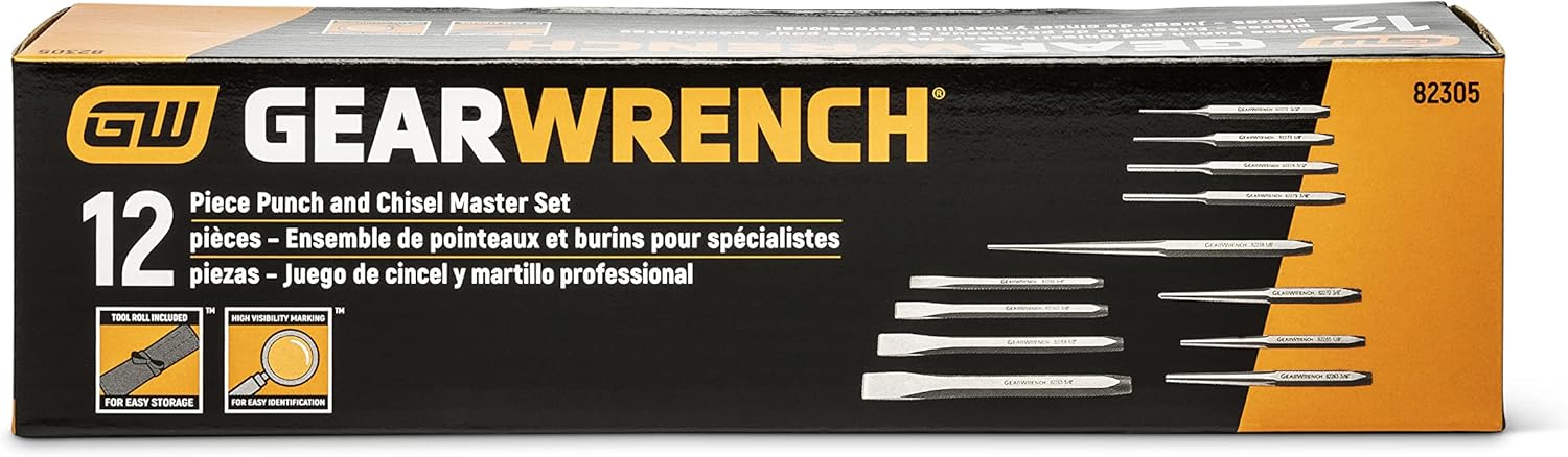 GEARWRENCH 12 Piece Punch and Chisel Chrome Set | 82305 - Image 7