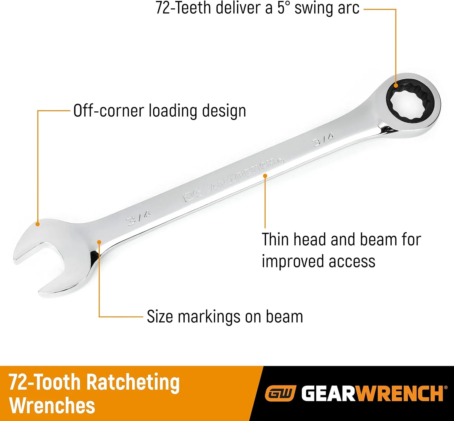 GEARWRENCH 12 Pt. Ratcheting Combination Wrench, 30mm - 9130D - Image 3