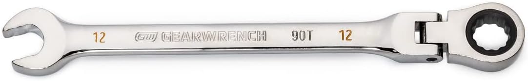 GEARWRENCH 86712 12mm 4 Degree Swing Arch 12 Point Flex Head Ratcheting Combination Wrench - Image 2