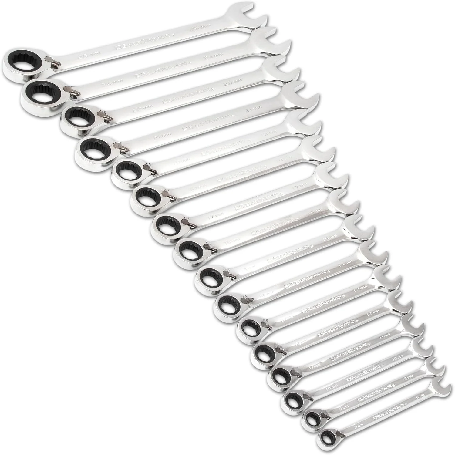 GEAWRENCH 16 Pc. Reversible Ratcheting Combination Wrench Set, Metric - 9602N - Image 2