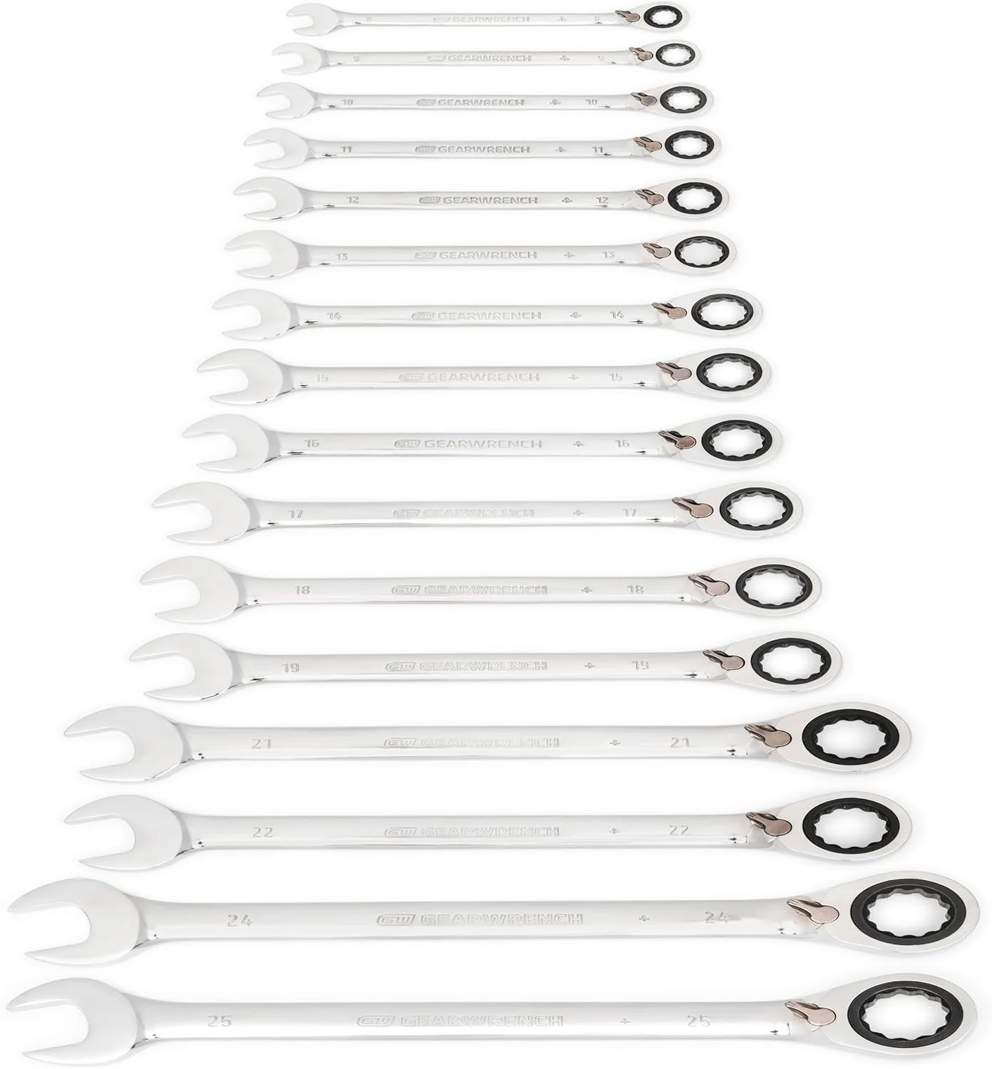 GEAWRENCH 16 Pc. Reversible Ratcheting Combination Wrench Set, Metric - 9602N - Image 3