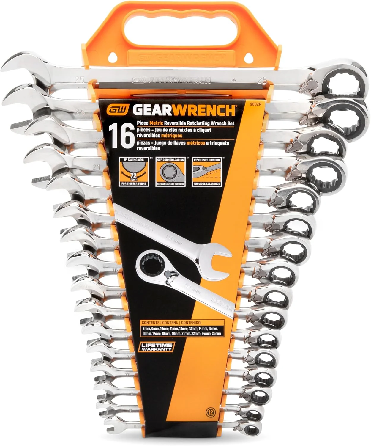 GEAWRENCH 16 Pc. Reversible Ratcheting Combination Wrench Set, Metric - 9602N - Image 7