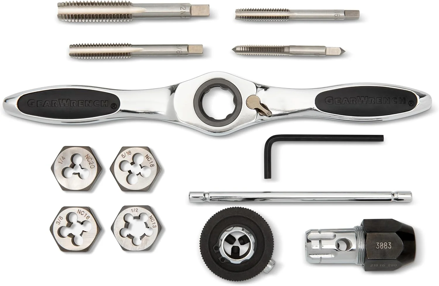 GEARWRENCH 82817 13 Piece SAE Ratcheting Tap & Die Set - Image 3