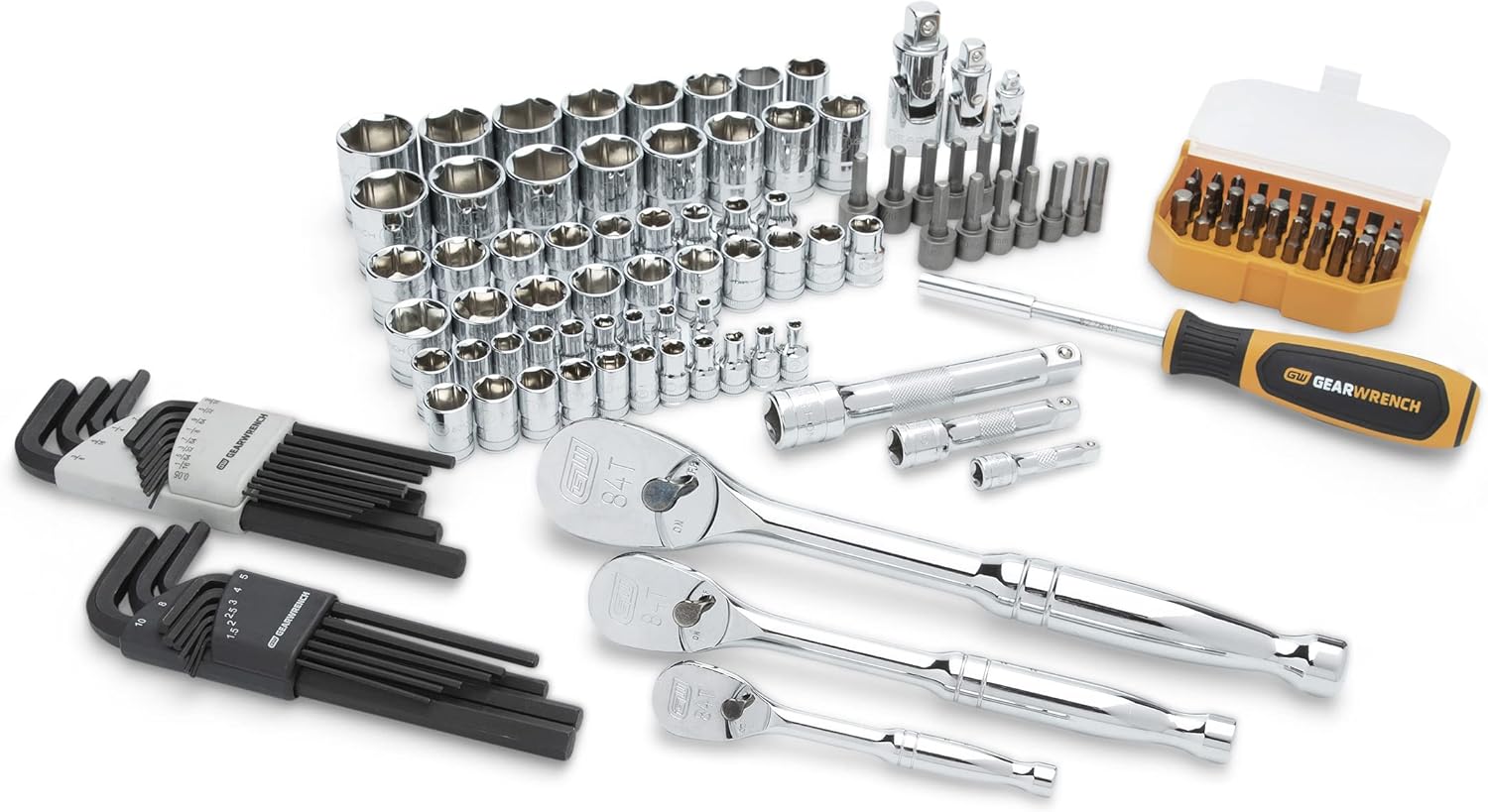 GEARWRENCH 131 Piece 1/4", 3/8", 1/2" Drive SAE/MM Mechanics Tool Set - 89089 - Image 2