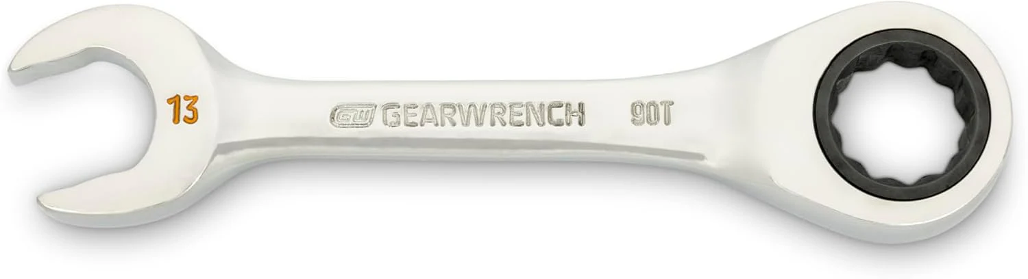 GEARWRENCH 13mm 90-Tooth 12 Point Stubby Combination Ratcheting Wrench | 86843 - Image 2