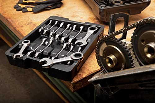 GEARWRENCH 14 Pc. 12 Point Stubby Ratcheting SAE/Metric Combination Wrench Set - 85206 - Image 6