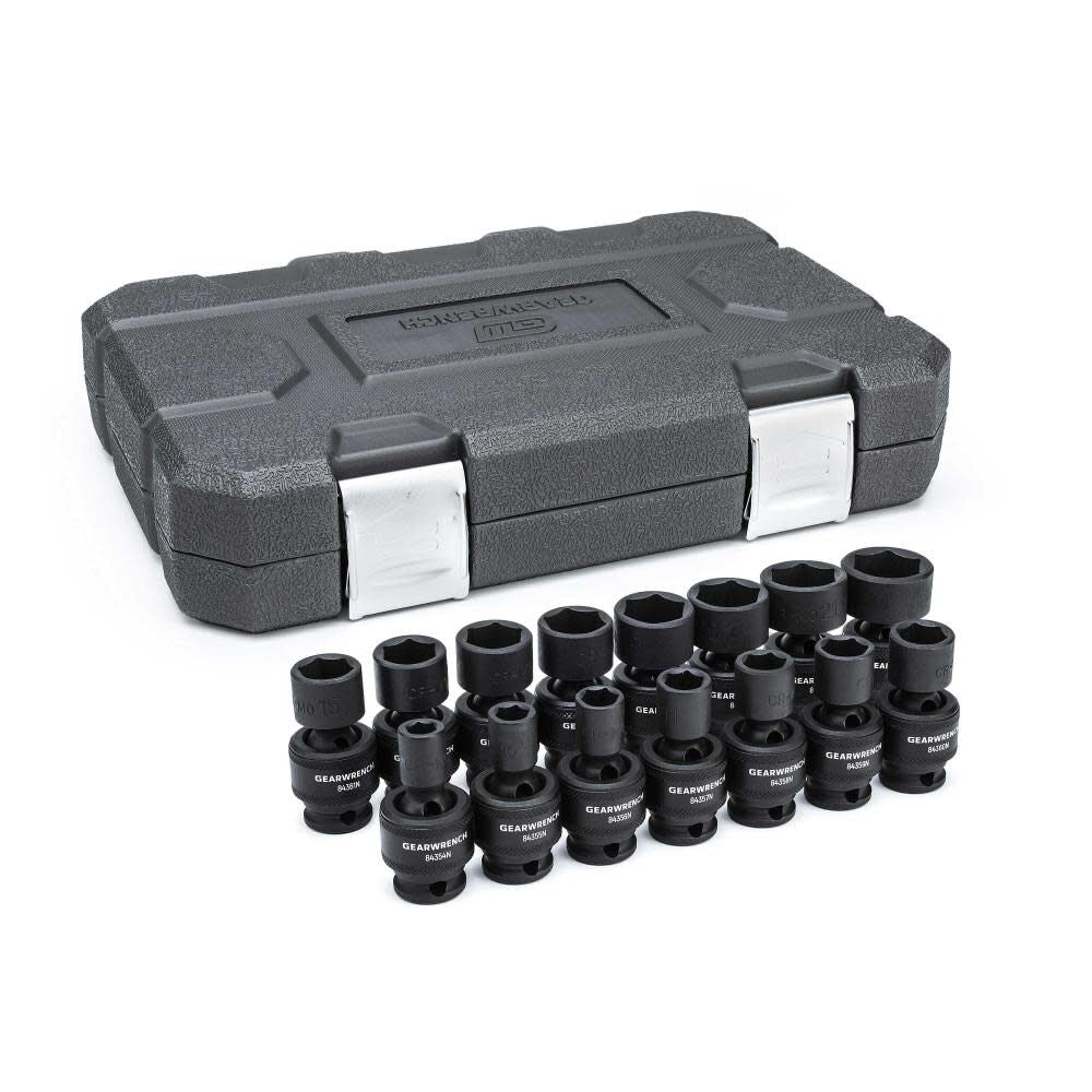 GEARWRENCH 84918N 15 Piece 3/8" Drive 6 Point Standard Universal Impact Metric Socket Set